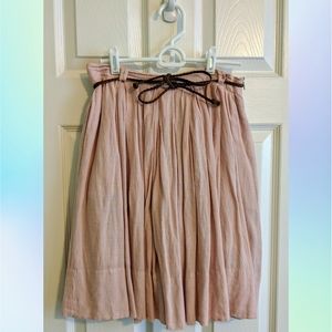 Zara Soft Pink A-line Skirt with Belt and Pockets